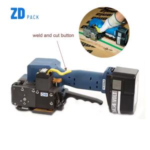 China PP/PET strap packing battery pallet strapper carton plastic band strapping seal making machine battery powered strapping machine factory