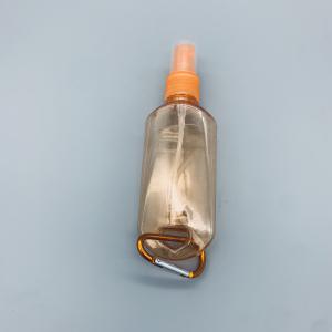 China Plastic 60ml Empty Hand Sanitizer Bottle PET Spray Travel With Carabiner factory