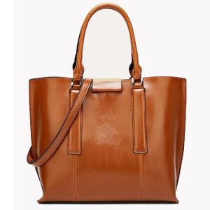 China Versatile Retro Oil Wax Skin One Shoulder Womens Tote Bags factory