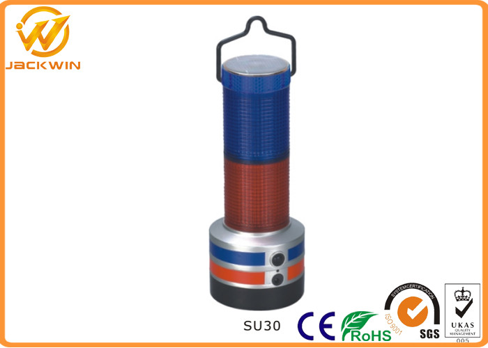 Red Blue Flashing LED Solar Powered Traffic Warning Lights Waterproof IP54