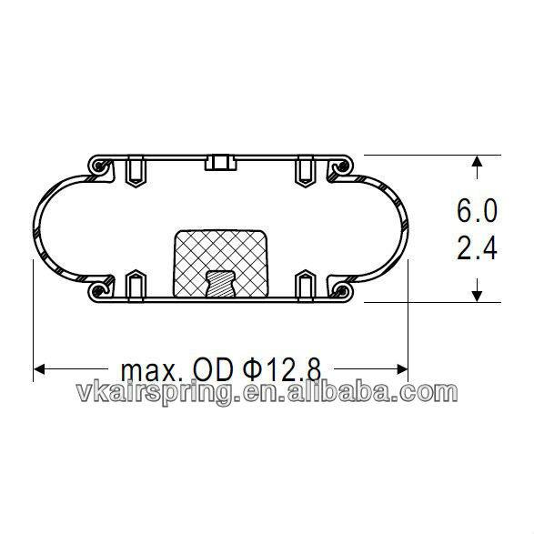 Single Convoluted Air Spring/Air Suspension Spring 1R12-301/FS330-22 468 W01-358