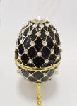 Luxury Faberge Easter Egg Decorative Earring Ring Trinket Holder Box Hand