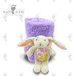 Eco Friendly Baby Bedding Set Print Bunny Purple Personalized Baby Blankets