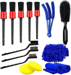 China 14PCS Car Auto Detailing Brush Set Motorcycle Cleaning ‎‎7.09in factory