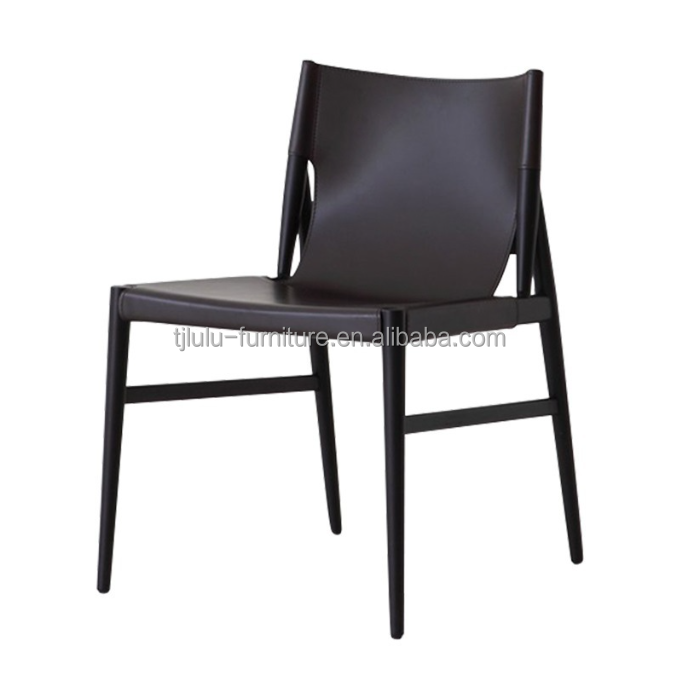 Wood Dining Chair Italian Classic Luxury Modern Cafe Chair Black/Brown Style Living PU Leather Living Room Furniture