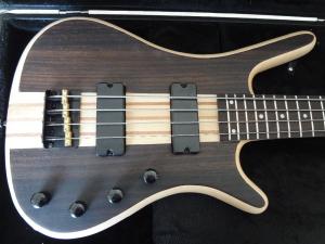 China 4 string bass guitar walnut wood top with Ash body Original bridges Neck through body MOP dot inlay on rosewood fretboar factory