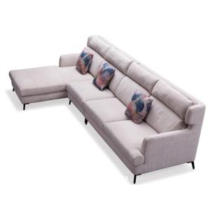 China Contemporary Wide Fabric Corner L Shaped Sectional Living Room Sofa factory