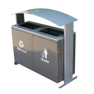 China 120 Liter Metal Outdoor Recycling Bins Rectangular Shape For Restaurants factory