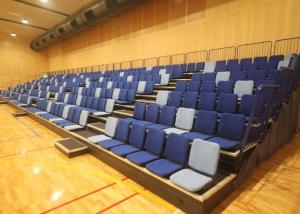 China Anti Slip Plywood Retractable Gymnasium Bleachers Upholstered Seat Base / Backrest factory