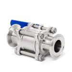 DN20-DN300 Sanitary Stainless Steel 3pcs Ball Valve with Tri Clamp Connection