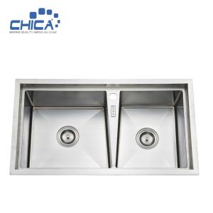 China Double Bowl kitchen Sinks SUS304 stainless steel Kitchen Sinks factory