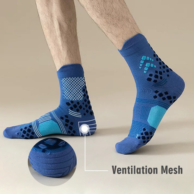 Terry Custom Cycling Socks Abrasion Resistant 3D Dots Crew Sport Socks