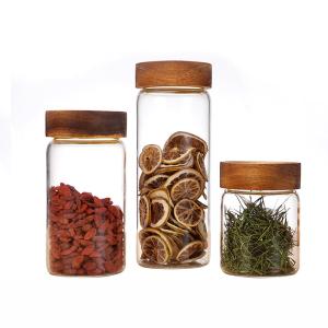 China Round High Borosilicate Glass Storage Jars Food Storage Glass Airtight Jar factory