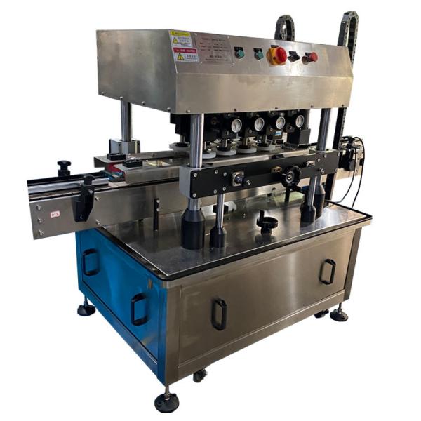 China Jar Bottle Capping Machine  220V/50HZ Four Sealing Wheels PLC Control factory