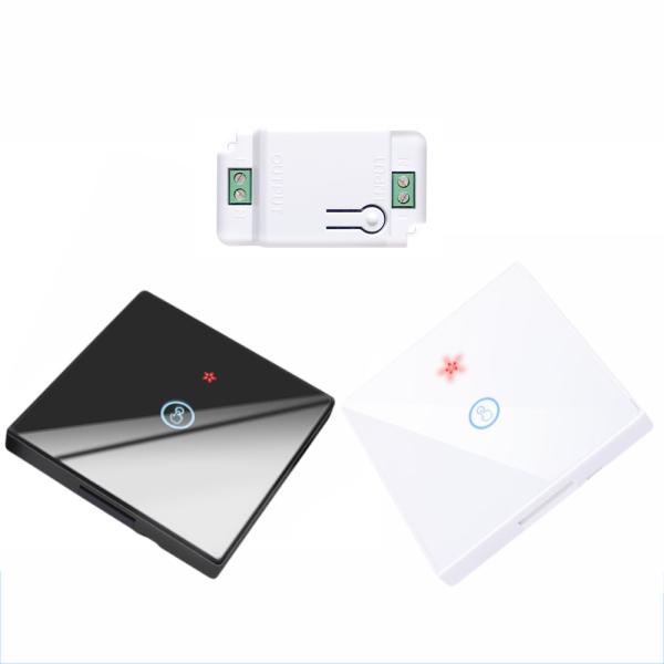 Wireless Touch Wall Switches Sets RF433 1gang Luxury Glass Panel Remote Control