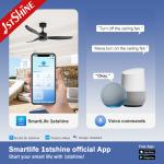 App-Controlled Waterproof IP44 Outdoor Ceiling Fan with ABS Blades and Smart