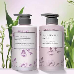 China 500ml Pink cylindrical smooth with Grey pump for shampoo lotion bottle factory