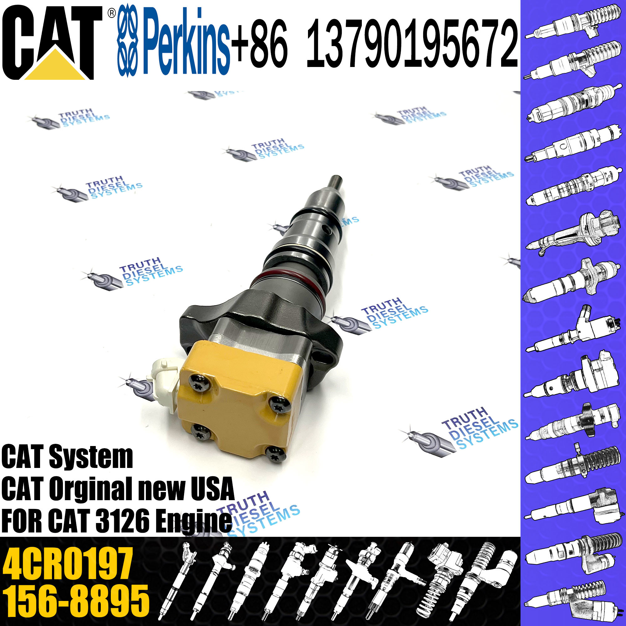 Diesel Fuel Injectors 173-4059 4CR0197 222-5965 10R-9348 10R-9237 10R-0781 156-8895 10R-9239 For Caterpillar 3126