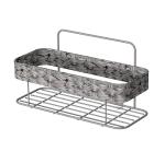 No Drilling Bathroom Storage Solution Wall Mounted Woven Basket Iron Wire Shower