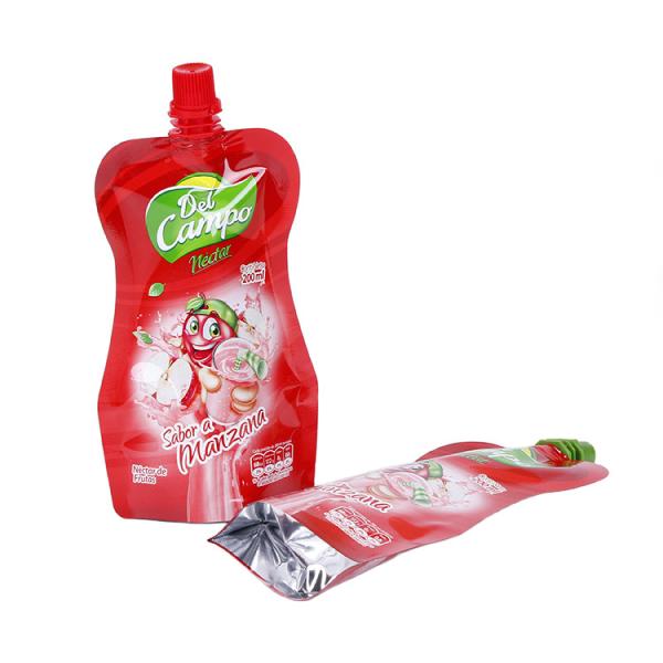 China Food Grade Customized Plastic stand up plastic bag spout Top Beverage Bags drink bag with clear spout pouch factory