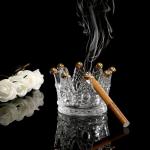 Classic Crown Clear Glass Candle Holders