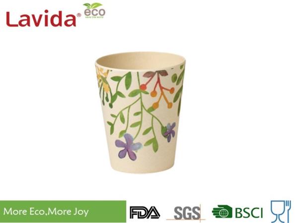 Durable Biodegradable Bamboo Fibre Coffee Cup Waterproof With Delicate