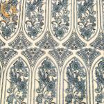 Spot Blue Mesh Beaded Lace Fabric Sewing Embroidery For Garment