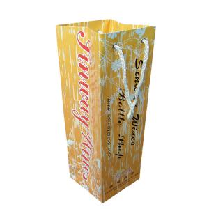 Custom Personalised Wine Bottle Paper Bags Packaging With Design Printing