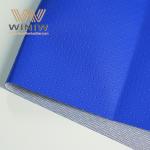 Blue Micro Fiber PU Coated Leather Vegan Materials For Football
