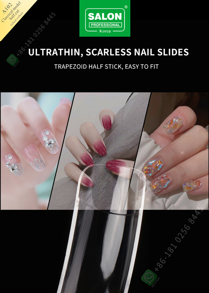 Custom Logo Nail Quick Building Extension Tool Full Cover Long Clear False Nail Tips Artificial Fingernails
