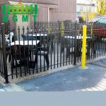 Home Garden Black Powder Coating Top Sharp Steel Tubular Fence
