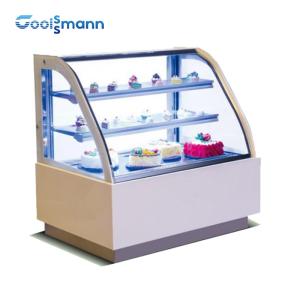 China 53.5 Inch Height Glass Pastry Display Chiller , Double Pane Flat Cake Display Fridge factory