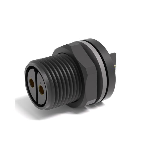 PA6 IP67 Industrial Circular Connectors 100VAC Treaded Type M12 Waterproof