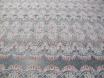 Black Unique Cotton Polyester Lace Fabric Knitted with Burnout Flower Lace for