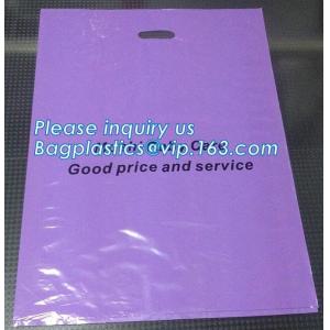 Custom print ldpe hdpe die cut handle carry poly apparel plastic merchandise