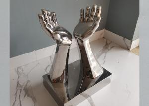 China Height 51cm Contemporary Stainless Steel Metal Hand Sculpture For Indoor Decor factory