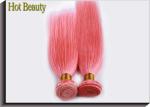 Customized Pink Virgin Human Long Hair Extensions 30 Inches Shedding Free