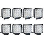 48W Flood LED Vehicle Work Light Square Off-Road Bulb Lamp For Jeep Cabin Boat