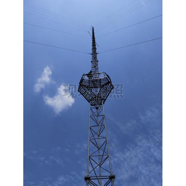 120m Triangular Telecom Network Communication Equipment Wind Measurement Guyed Tower Steel Mast with Hot Dip Galvanizing
