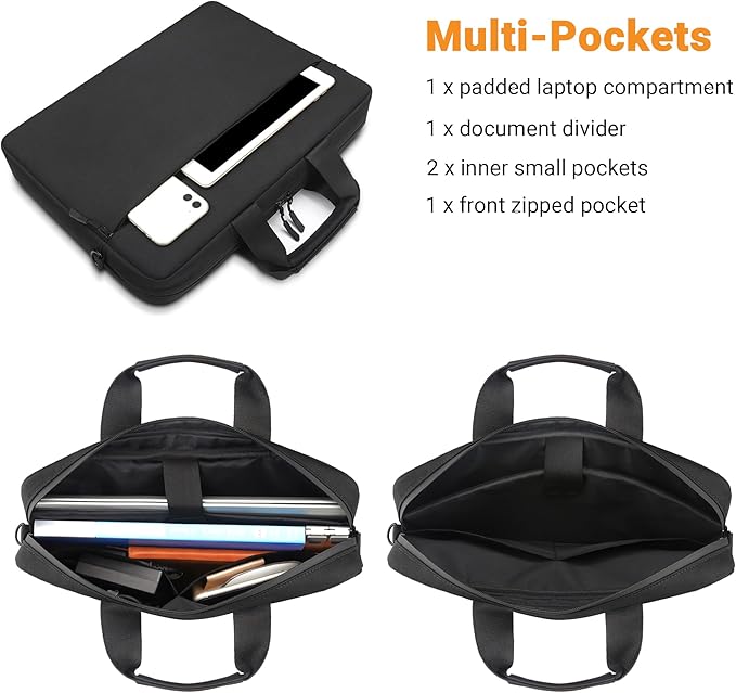 Laptop Bag Case Messenger Bag Computer Sleeve with Shoulder Strap Waterproof Briefcase Laptop Men Women Business Work Travel
