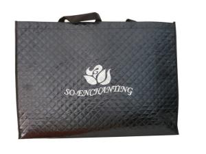 China Black 75g Quilted Square Veins Bag, Non Woven Carry Bag With Printing Logo For Packaging factory