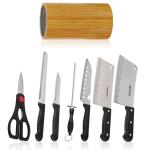 Healthy Eco Friendly Bamboo Knife Block Cylinder Shaped CSBI Approved