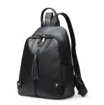 Daily Double Shoulder Bags for Lady Simple Pure Cow Leather Backpack