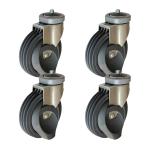 PU 242lbs Loading 5 Inch Shopping Cart Wheels With 12x15mm Threaded Stem