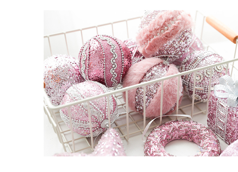 Pink Foam Ball Christmas Tree Pendant Decoration