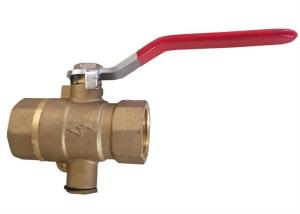 China Leakproof Lockable Brass Ball Valve , PTFE Ring Threaded Ball Valve factory