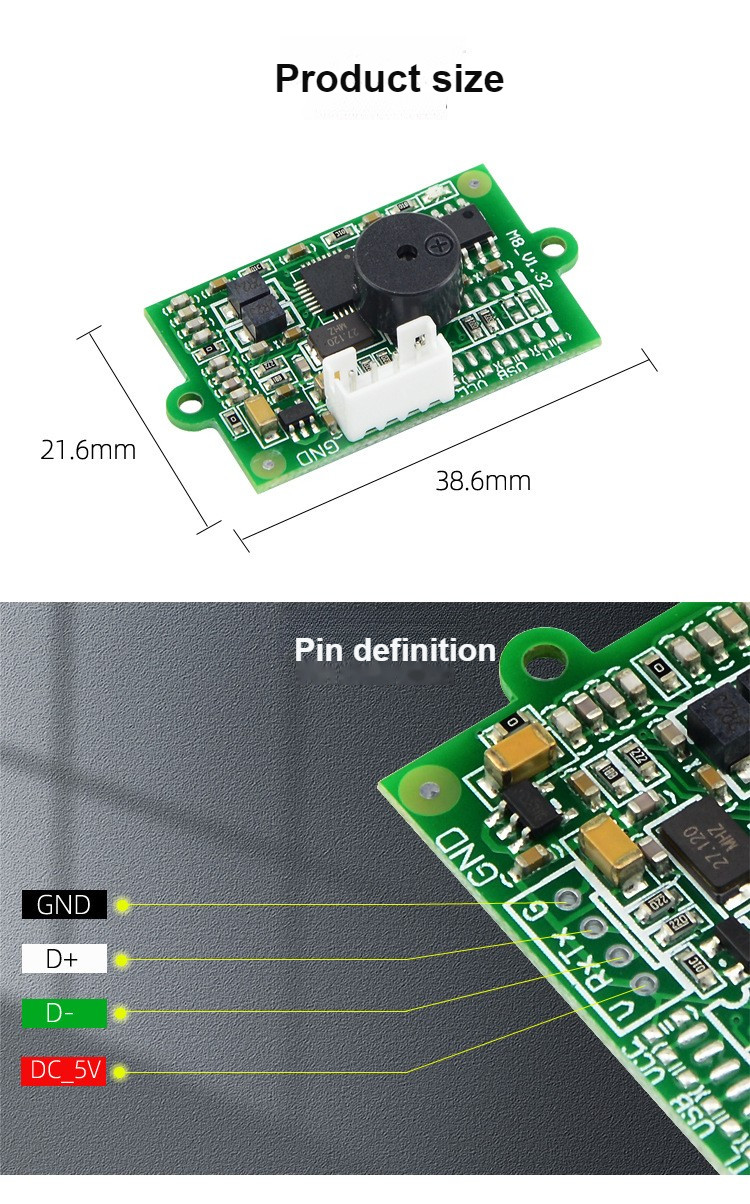 M8-WD-UH-00 RFID Card Reader Module IC Card Reader S50 Contactless 14443A Protocol IC Card Issuer USB Interface