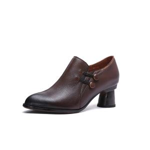 China S346 Women'S Shoes Autumn Style Cross Lace Women'S Shoes 2020 Autumn New Leather Temperament Single Shoes Women factory