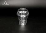 PET Disposable Cold Drink Cups With Lids Flat / Dome Anti Leaking