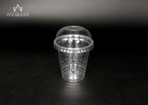 China PET Disposable Cold Drink Cups With Lids Flat / Dome Anti Leaking factory
